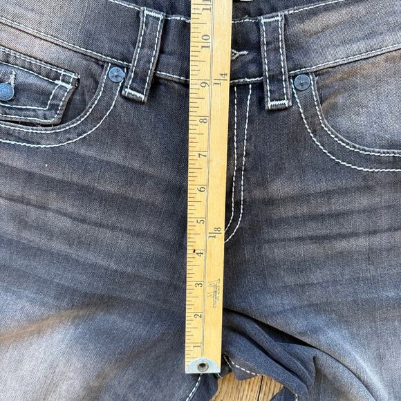 True Religion Jessie Super Baggy Wide Leg Jeans Flap SZ 29 Dark Wash Brown FLAW - Picture 10 of 12